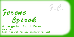 ferenc czirok business card
